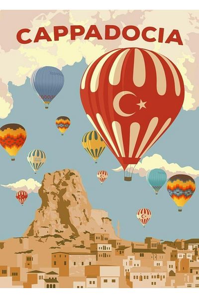 pixartsanat Cappadocia Balloon Pixart Art Diamond Mosaic Painting 40X60