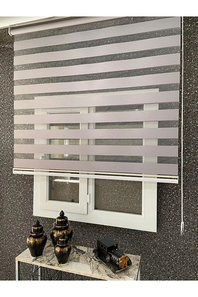 TREND STOR PERDE Anthracite Zebra Roller Sun Shade Curtain