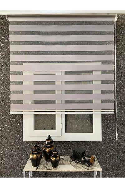 TREND STOR PERDE Anthracite Zebra Roller Sun Shade Curtain