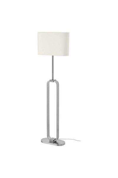 erorex Floor lamp, nickel-plated/white, 150 cm