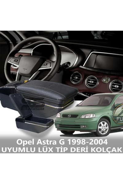 STS Oto Aksesuar Opel Astra G 1998-2004 Uyumlu Premium  Deri Kol Dayama Kolça...