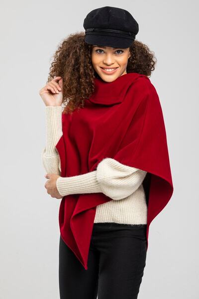 Pitti Women's Burgundy Poncho 70257