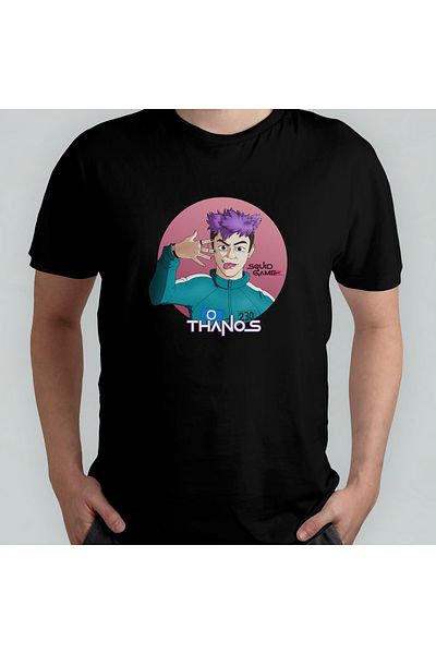 Pixxa Squid Game Thanos Crew Neck 100% βαμβακερό T-shirt - Μοντέλο 1