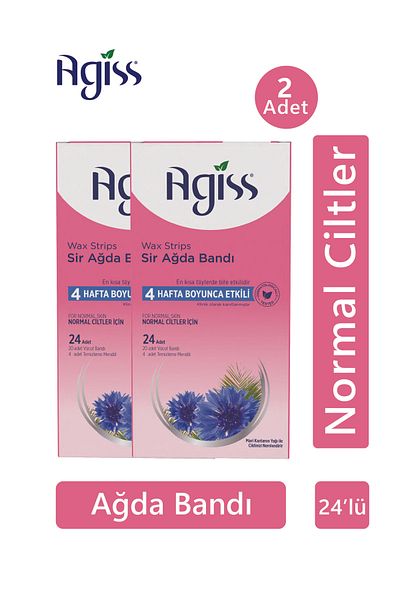 AGISS 24 Waxing Strips - 2 Pieces for Normal Skin