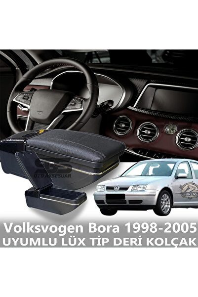 STS Oto Aksesuar Volksvogen Bora 1998-2005 Uyumlu Premium  Deri Kol Dayama Ko...