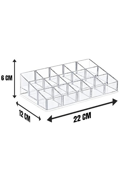 Dükkanönü 15 Compartments Nail Polish Organizer with Stand 15 Compartments Makeup Organizer Nail Polish Box