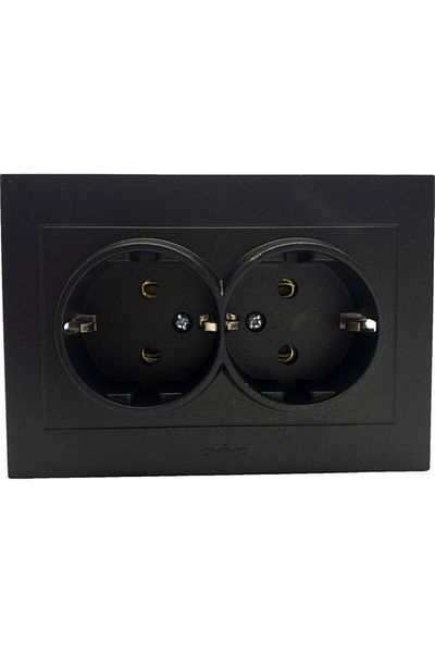 OVİVO Ovivo Grano Black Double Grounded Socket - Framed