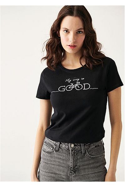 Mavi Tricou negru - Imprimat bun
