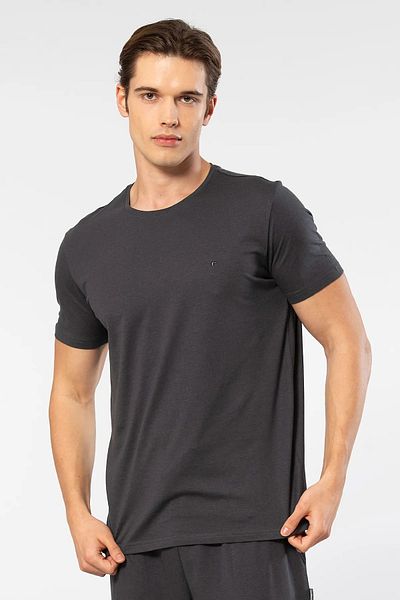 Cacharel 2169 Tricou cu mânecă scurtă din bumbac modal pentru bărbați - antracit