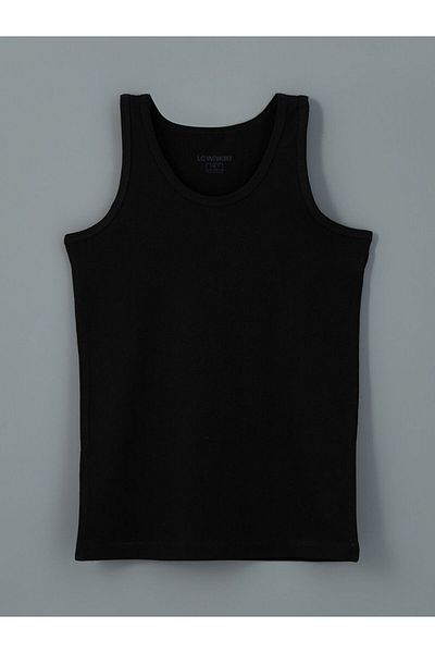 LC Waikiki Lcw Kids Black Crew Neck Boys Undershirt