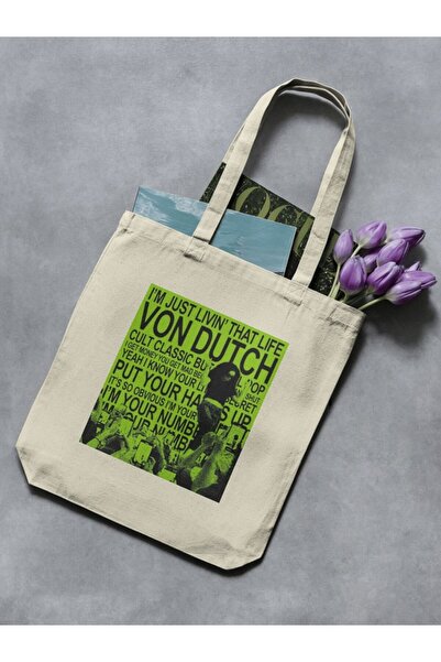 redame Brat Von Dutch Lyrics Charli Xcx Series Brat Y2K Cover Cloth Bag Tote Bag