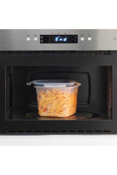 erorex Food container with lid, square/plastic, 1.4 l