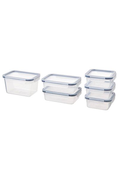 erorex Food container with lid, set of 6, plastic