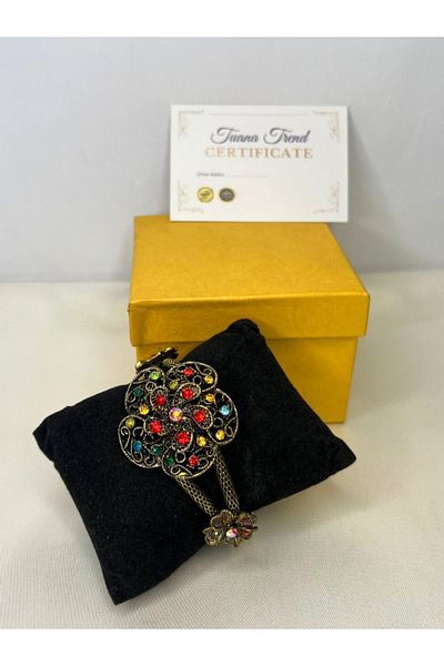 Tuana Trend Vintage Antique Bracelet - Large Stone Detail