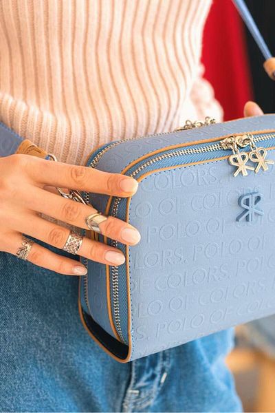 H&D COLLECTİON Geantă de umăr și crossbody cu curea lungă, cu 2 compartimente, imprimată în relief, foarte utilă 2005