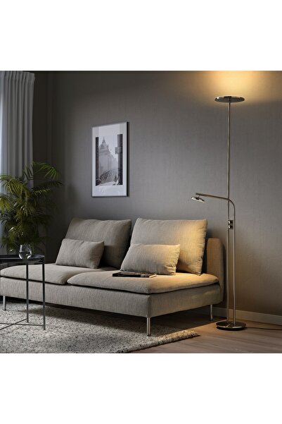 erorex LED floor uplighter/reading lamp, dimmable/nickel-plated, 180 cm