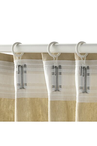 erorex Curtain ring with clip and hook, white, 25 mm