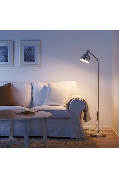 erorex Floor/reading lamp, aluminium chrome effect