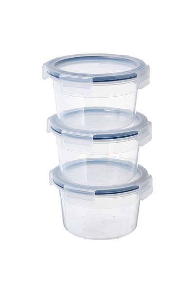 erorex Food container with lid, round/plastic, 750 ml