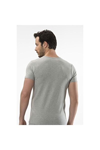 Cacharel 1305 O Яка Короткий Рукав Чоловічий Футболка - Сірий Меланж