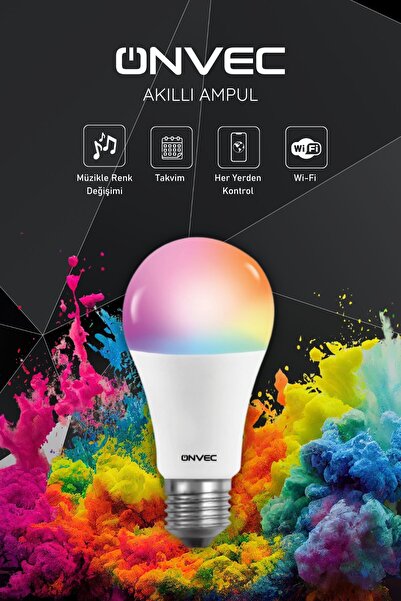 ONVEC 2gen Tuya Wifi Bluetooth Destekli 9w Rgb Akıllı Ampul