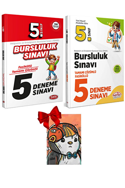 Editör Yayınevi Data Yayınları 5. Sınıf Bursluluk Sınavı Tamamı Çözümlü 5 Den...