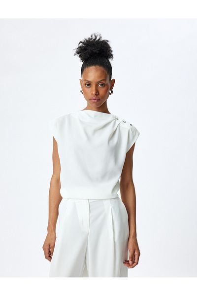 Koton White Sleeveless Blouse For Women