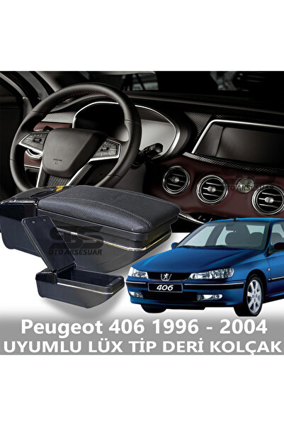 STS Oto Aksesuar Peugeot 406 1996 - 2004 Uyumlu Premium  Deri Kol Dayama Kolç...