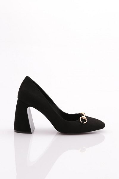 DGN Tocuri înalte pentru femei din piele intoarsa neagra - cu accesorii din fier 91863236