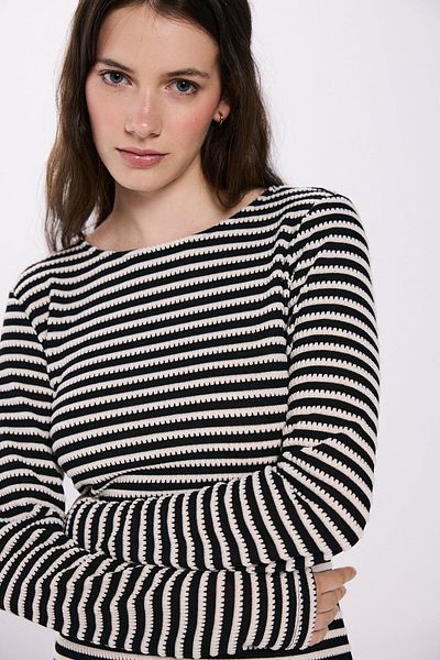 Springfield Ribbed Striped Midi Dress
