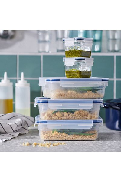 erorex Food container with lid, rectangular/plastic, 1.0 l
