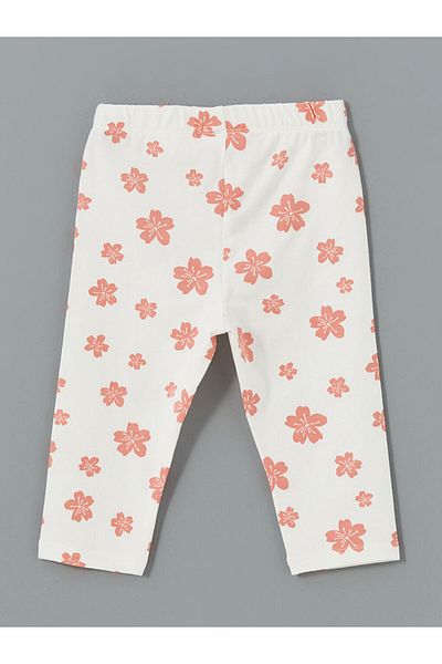 LC Waikiki Girl's Floral Tights with Elastic Waist