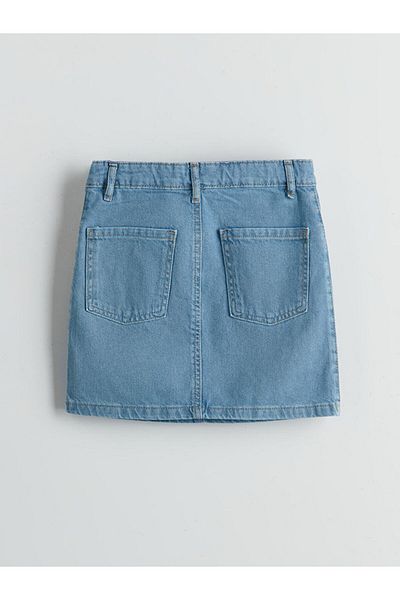 LC Waikiki Fusta de jeans pentru fete cu talie elastică reglabilă