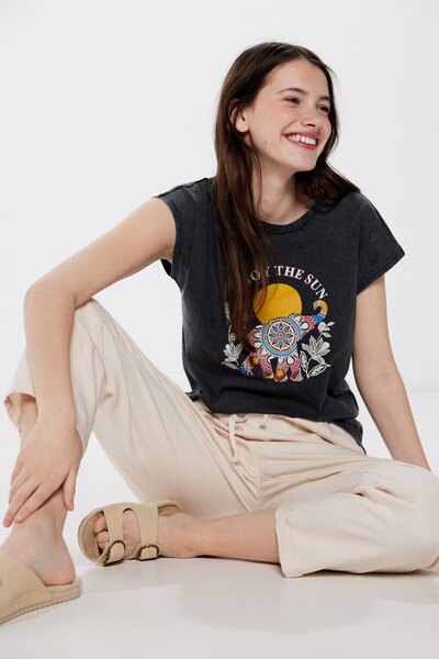 Springfield 100% Cotton Ethnic Graphic T-shirt