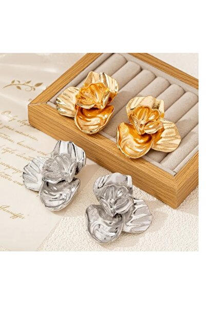 mos&more Gümüş Büyük Çiçek Kadın Küpe