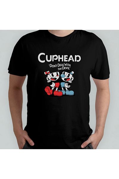 Pixxa Μπλουζάκι Cuphead Crew Neck 100% βαμβακερό - Μοντέλο 1