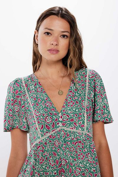 Springfield Short Printed Lace Inserts Dress