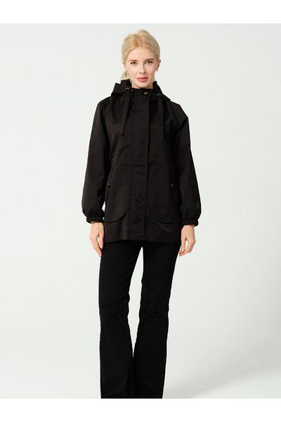 PIQUE Women's Black Hooded Trench Coat - Lined and Demi