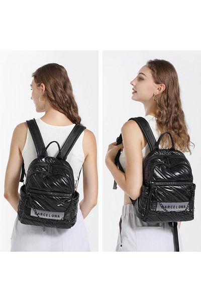 BARCELONA 21K 21K Barcelona Backpack with Shiny Fabric Strap 3258