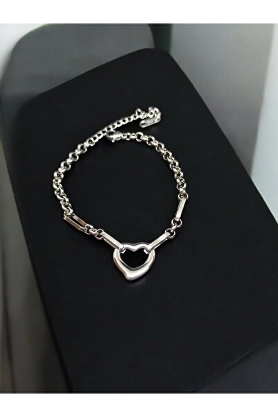 staınless steel Silver Color Steel Heart Figured Bracelet