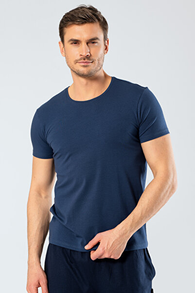 Cacharel 1331 O Яка Короткий Рукав Чоловічий Футболка - Індіго