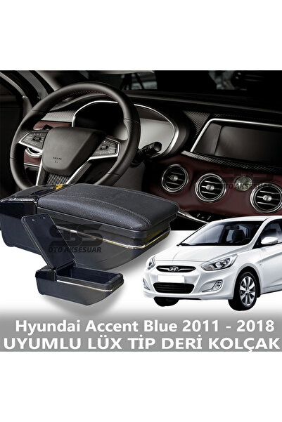 STS Oto Aksesuar Hyundai Accent Blue 2011 - 2018 Uyumlu Premium  Deri Kol Day...