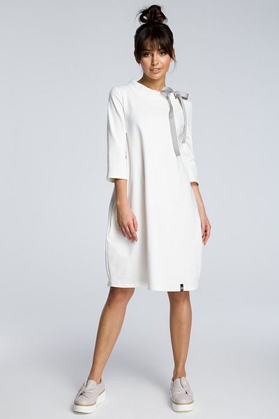 BEWEAR Sweatshirt dress with a tie at the neck