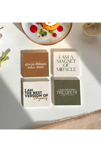 arslart قواعد الحجر الطبيعي ذات التصميمات الملهمة، مجموعة من 4 قطع