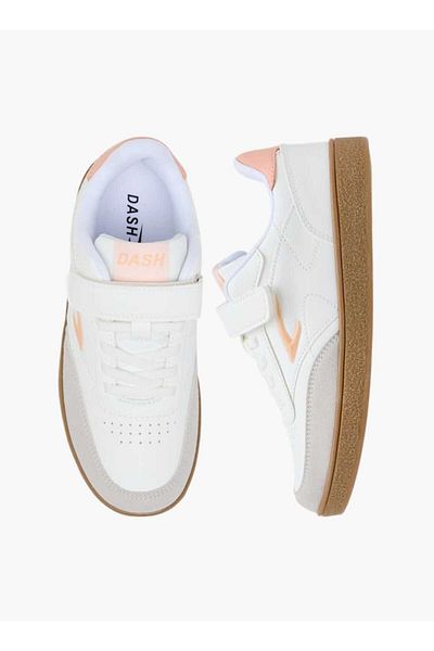 Dash Panelled Sneakers with Hook and Loop Closure