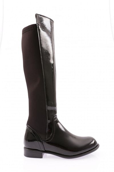 DGN Women's Back Stretch Side Zip Knee High Flats Boots