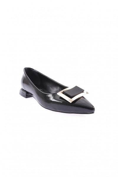 DGN 2802-23y Women's Pointed Toe Ballet Shoes with Square Buckle