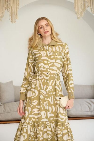 Moodbasic Rochie Cupra cu dungi cu model