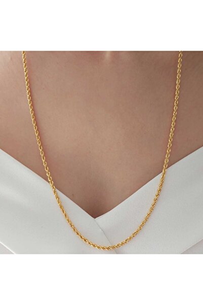 Altınbeyi ALTINBEYI 22 Ayar Altın Halat Burgu Zincir Kolye 65 Cm 8.13 Gr. (Kalınlık 2,5mm) ABY22ZC016