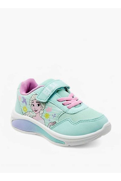 Disney Disney Elsa Print Light-Up Sneakers with Hook and Loop Closure